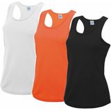 Voordeelset -  wit, oranje en zwart sport singlet voor dames in maat Large(40) - Dameskleding sport shirts