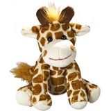 Pluche giraffe knuffel - 18.5 cm - giraffe knuffeldieren