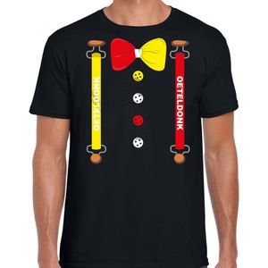 Carnaval t-shirt Oeteldonk / Den Bosch bretels en strik voor heren - zwart - s-Hertogenbosch - Carnavalsshirt / verkleedkleding