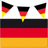 Versiering pakket vlaggen Duitsland voor binnen/buiten - Vlag 150 x 90 cm en 3x stuks puntvlaggetjes vlaggenlijnen