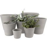 DK Design Bloempot/plantenpot - Vinci - lichtgrijs mat - voor kamerplant - D28 x H34 cm