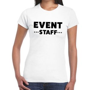 Event staff tekst t-shirt wit dames - evenementen crew / personeel shirt