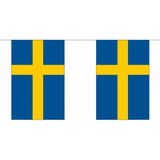 Luxe Zweden vlaggenlijn 9 meter - landen thema decoratie feestartikelen/versieringen
