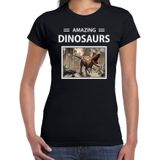 Dieren foto t-shirt Carnotaurus dino - zwart - dames - amazing dinosaurs - cadeau shirt Carnotaurus dinosaurus liefhebber