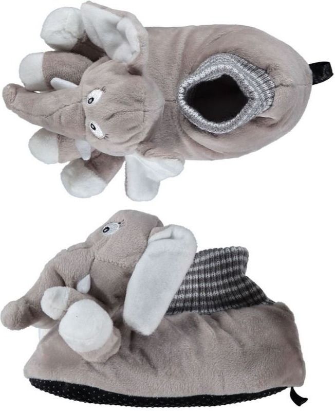 Dieren sloffen/pantoffels olifant - voor kinderen - Pluche dierensloffen olifantenkop