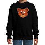 Cartoon beer trui zwart voor jongens en meisjes - Kinderkleding / dieren sweaters kinderen