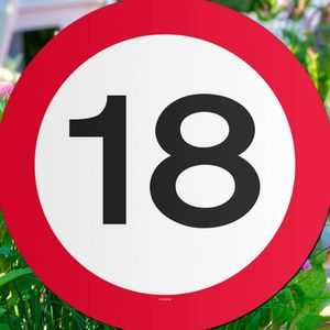 Tuin decoratieborden 18 jaar verjaardag van karton 26 cm - Feestartikelen/versiering 18-jarige