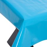 Buiten tafelkleed/tafelzeil turquoise blauw 140 x 250 cm rechthoekig - Tuintafelkleed tafeldecoratie turquoiseblauw - Unikleur tafelkleden/tafelzeilen turquoise blauw