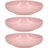Plasticforte Kommetje/schaaltje - 6x - pastel roze - D16 x 4 cm - 520 ml - kunststof