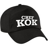 Chef kok verkleed pet zwart voor dames en heren - chef kok baseball cap - carnaval verkleedaccessoire voor kostuum