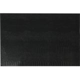 6x Rechthoekige placemats zwart slangenhuid - Kunststof - 45 x 30 cm - Onderleggers