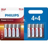 40x Philips type AA batterijen - alkaline penlites batterijen - long lasting life serie