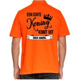 Bellatio Decorations Poloshirt Koningsdag - oranje - Echte Koning komt uit Den haag - heren - shirt