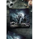 Fiestas Guirca Halloween/horror begrafenis servetten - 36x - zwart - papier - 33 cm - Tafeldecoratie