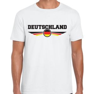 Duitsland landen t-shirt met Duitse vlag - wit - heren - landen shirt / kleding - EK / WK / Olympische spelen outfit