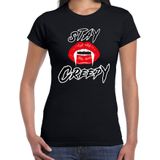 Stay creepy halloween verkleed t-shirt zwart voor dames - horror shirt / kleding / kostuum