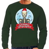 Foute Kersttrui / sweater - Last Christmas I gave you my heart - skelet - groen voor heren - kerstkleding / kerst outfit