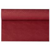 Bordeauxrood papieren tafellaken/tafelkleed 800 x 118 cm op rol - Bordeaux rode thema tafeldecoratie versieringen