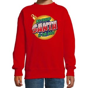 Foute kersttrui / sweater My friend Santa is the best rood voor kinderen - kerstkleding / christmas outfit