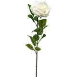 8x Creme rozen Marleen kunstbloemen 63 cm - Woondecoratie/accessoires - Kunstbloemen - Nepbloemen - Kunsttakken - Roos/rozen
