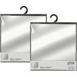 5Five Plak spiegels tegels - 8x stuks - glas - zelfklevend - 30 x 30 cm - vierkantjes - muur/deur/wand