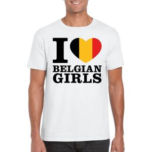 I love Belgian girls t-shirt wit heren - Belgie shirt