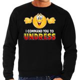 Funny emoticon sweater I command you to undress zwart voor heren - Fun / cadeau trui