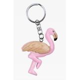 4x stuks houten flamingo sleutelhanger 7 cm - Dieren vogels cadeau