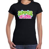 Toppers Jaren 60 Flower Power Summer Of Love verkleed shirt zwart dames - Sixties/jaren 60 kleding