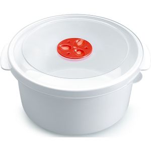 Magnetron voedsel opwarmen potjes/bakjes 2 liter met speciale deksel - 22 x 20 x 10 cm