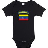 Venezuela baby rompertje met vlag zwart jongens en meisjes - Kraamcadeau - Babykleding - Venezuela landen romper