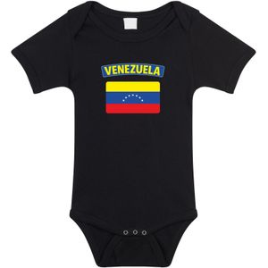 Venezuela baby rompertje met vlag zwart jongens en meisjes - Kraamcadeau - Babykleding - Venezuela landen romper