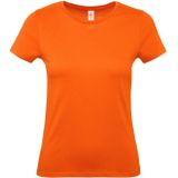 Set van 2x stuks oranje t-shirts met ronde hals voor dames - basic shirt - katoen - Koningsdag / Nederland supporter, maat: L (40)