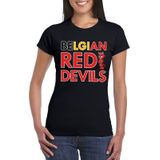 Zwart Belgium red devils supporter shirt dames - Belgie supporter shirt
