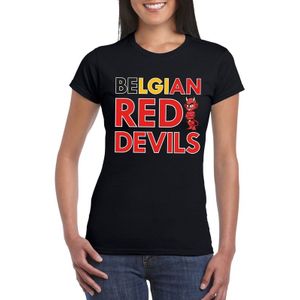 Zwart Belgium red devils supporter shirt dames - Belgie supporter shirt