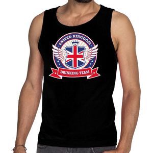 Zwart Engeland drinking team tanktop / mouwloos shirt / tanktop / mouwloos shirt zwart heren -  United Kingdom kleding
