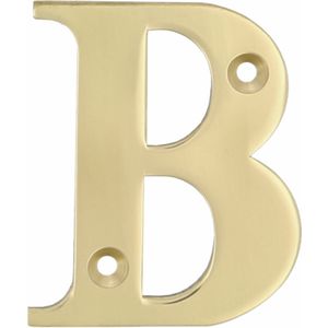 AMIG Huisnummer/letter B - massief messing - 5cm - incl. bijpassende schroeven - gepolijst - goudkleur