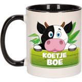 Koeien Cadeauset kind - Koeien knuffel 18 cm en drinkbeker 300ml