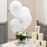 Santex verjaardag leeftijd ballonnen 50 jaar - 24x stuks - wit/goud - 23 cm - Abraham/Sarah
