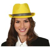 Carnaval verkleedset Yellowman - hoed en party stropdas - geel - heren/dames - verkleedkleding accessoires