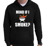 Mind if I smoke bbq / barbecue hoodie zwart - cadeau sweater met capuchon voor heren - verjaardag / vaderdag kado