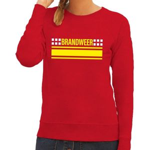 Brandweer logo rode sweater voor dames - Hulpdiensten verkleedkleding