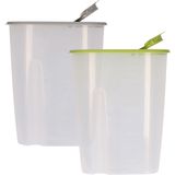 Voedselcontainer strooibus - groen en grijs - 2,2 liter - kunststof - 20 x 9.5 x 23.5 cm