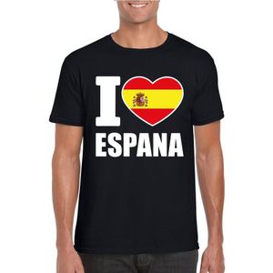 Zwart I love Espana supporter shirt heren - Spanje t-shirt heren