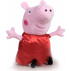 Pluche Peppa Pig/Big Knuffel In Rode Outfit 31 cm Speelgoed - Cartoon Varkens/Biggen Knuffels