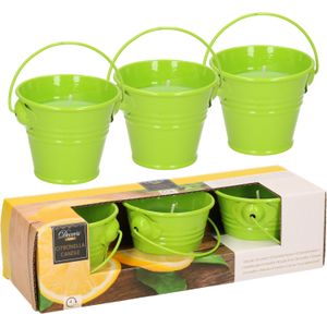 Decoris Citronella Kaarsen - In Zink Potje - set 9x - Groen - 5 Branduren