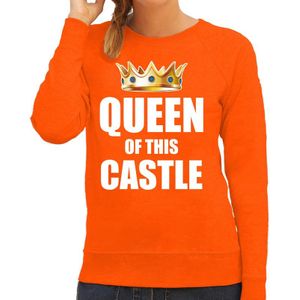 Koningsdag sweater / trui Im the queen of this castle oranje voor dames - Woningsdag - thuisblijvers / Kingsday thuis vieren