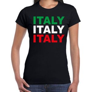 Italy / Italie fan t-shirt zwart voor dames -  Italiaanse landen shirt  / supporter kleding