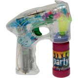 Bellenblaas speelgoed party pistool - 4x - LED verlichting - Multi kleuren