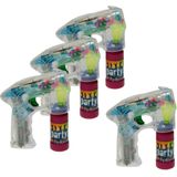 Bellenblaas speelgoed party pistool - 4x - LED verlichting - Multi kleuren